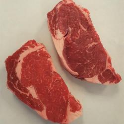 Steaks in a meat case